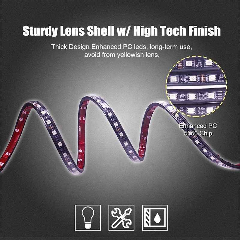 Factory Price Car LED Strip Light App Control RGB Under Car 60 90 120cm Tube Underglow Underbody System Neon Light