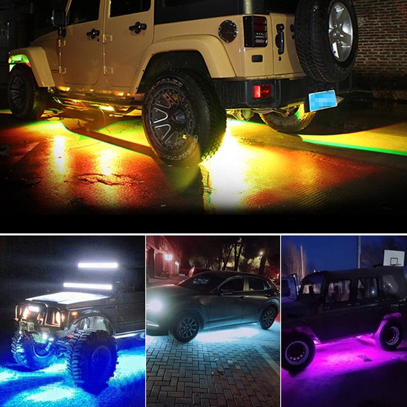 Factory Price Car LED Strip Light App Control RGB Under Car 60 90 120cm Tube Underglow Underbody System Neon Light