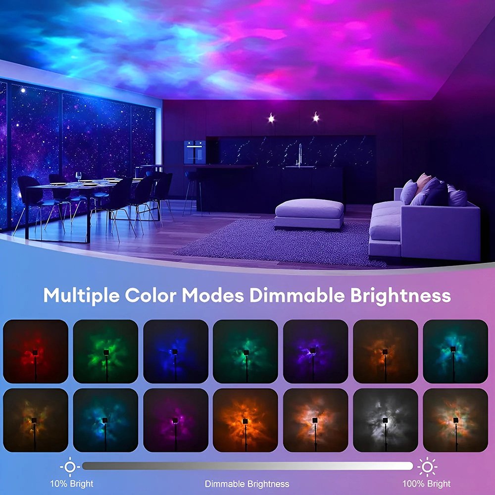 USB Ocean Wave Dynamic Water Ripple Pattern Multicolor Bedroom Decoration Northern Night Lights Projector Aurora Borealis Lamp