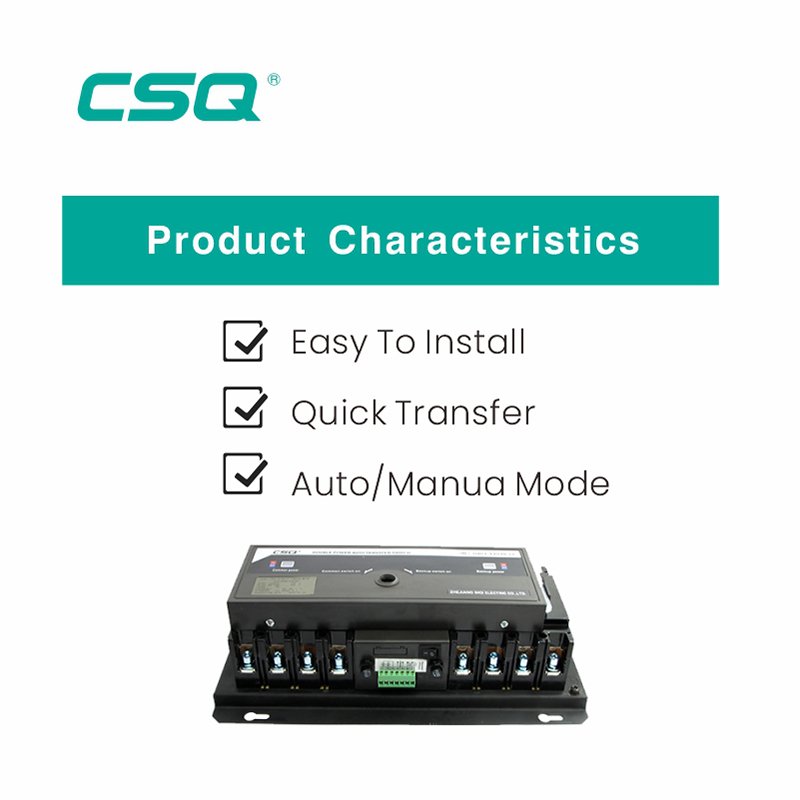 CSQ Automatic Changeover Switch 3phase 3p 4p 250a 400a 630a 800a HYCQ5M Transfer Switch ATS Supplier With CB CE ISO CCC