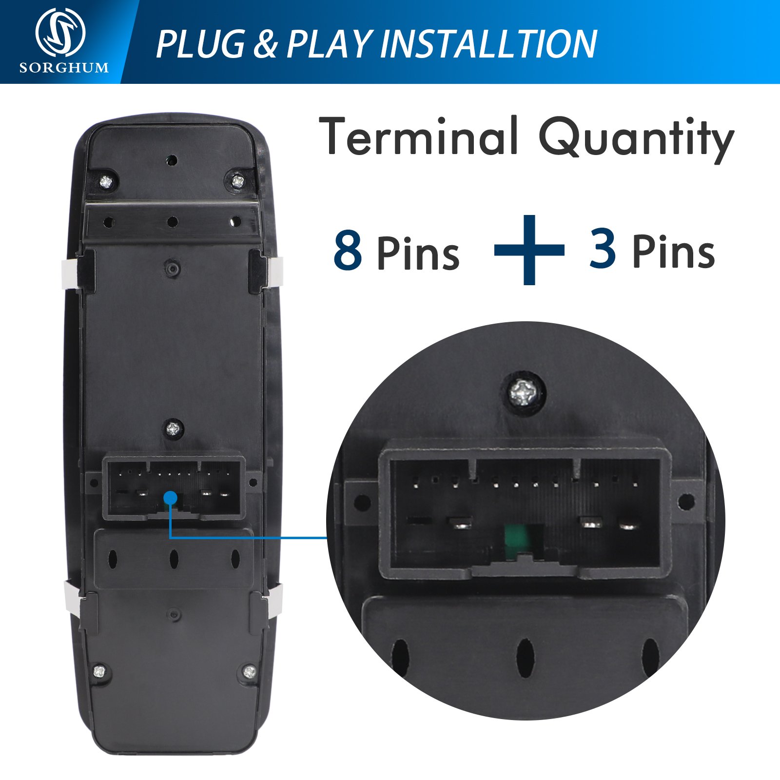 56046826AE Front Left Master Power Window Control Switch for Ram 1500 2500 2016-2018 2022 Chrysler