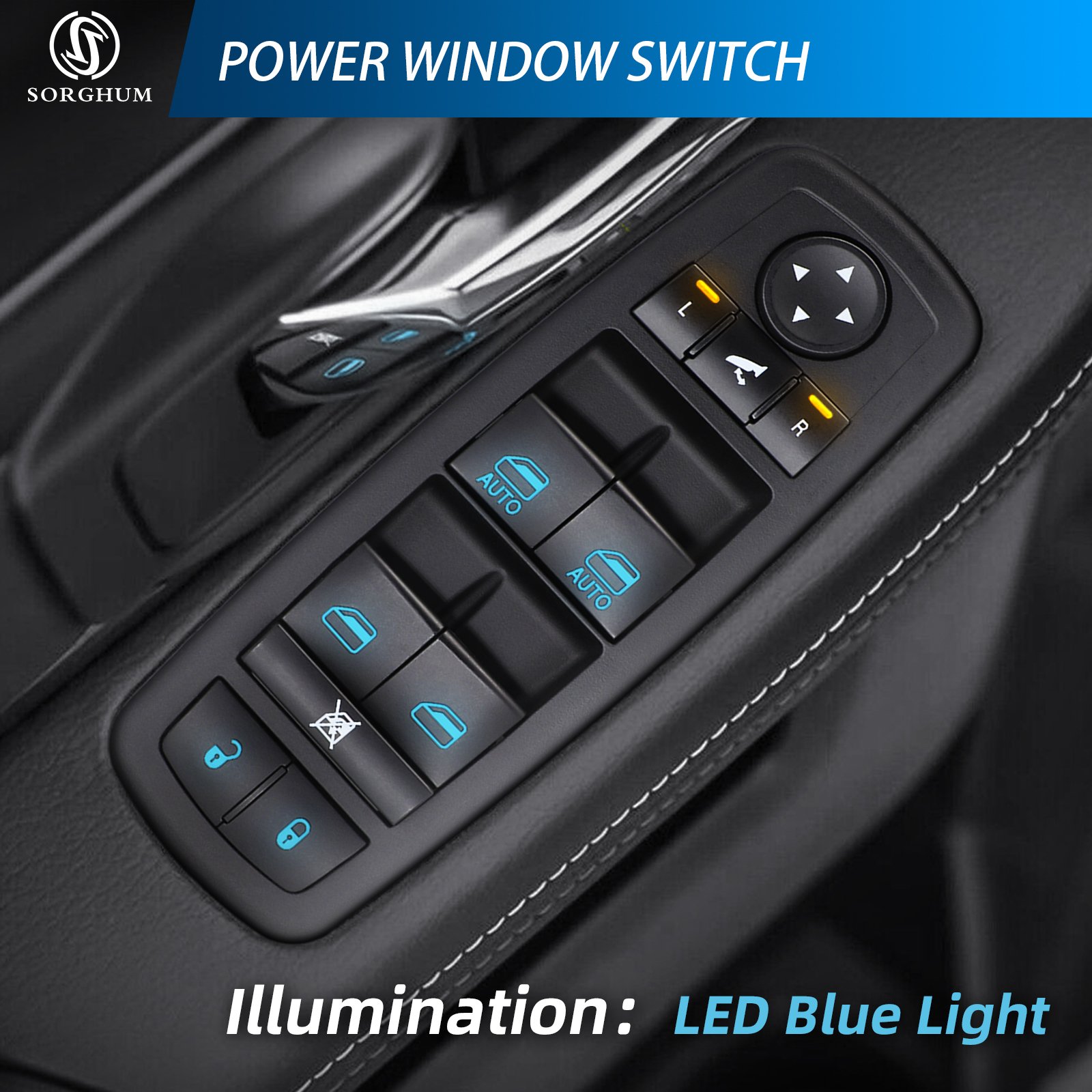 56046826AE Front Left Master Power Window Control Switch for Ram 1500 2500 2016-2018 2022 Chrysler