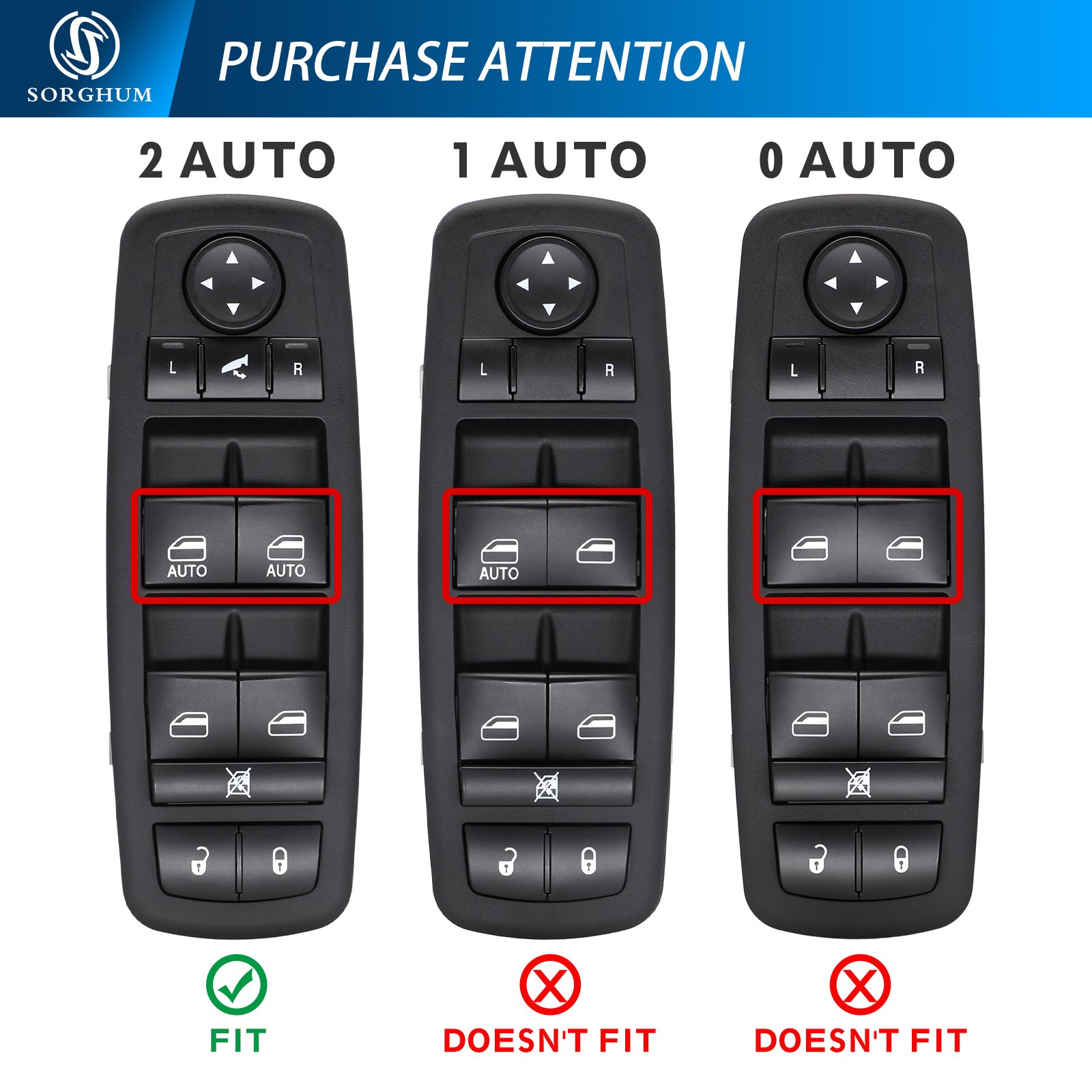 56046826AE Front Left Master Power Window Control Switch for Ram 1500 2500 2016-2018 2022 Chrysler
