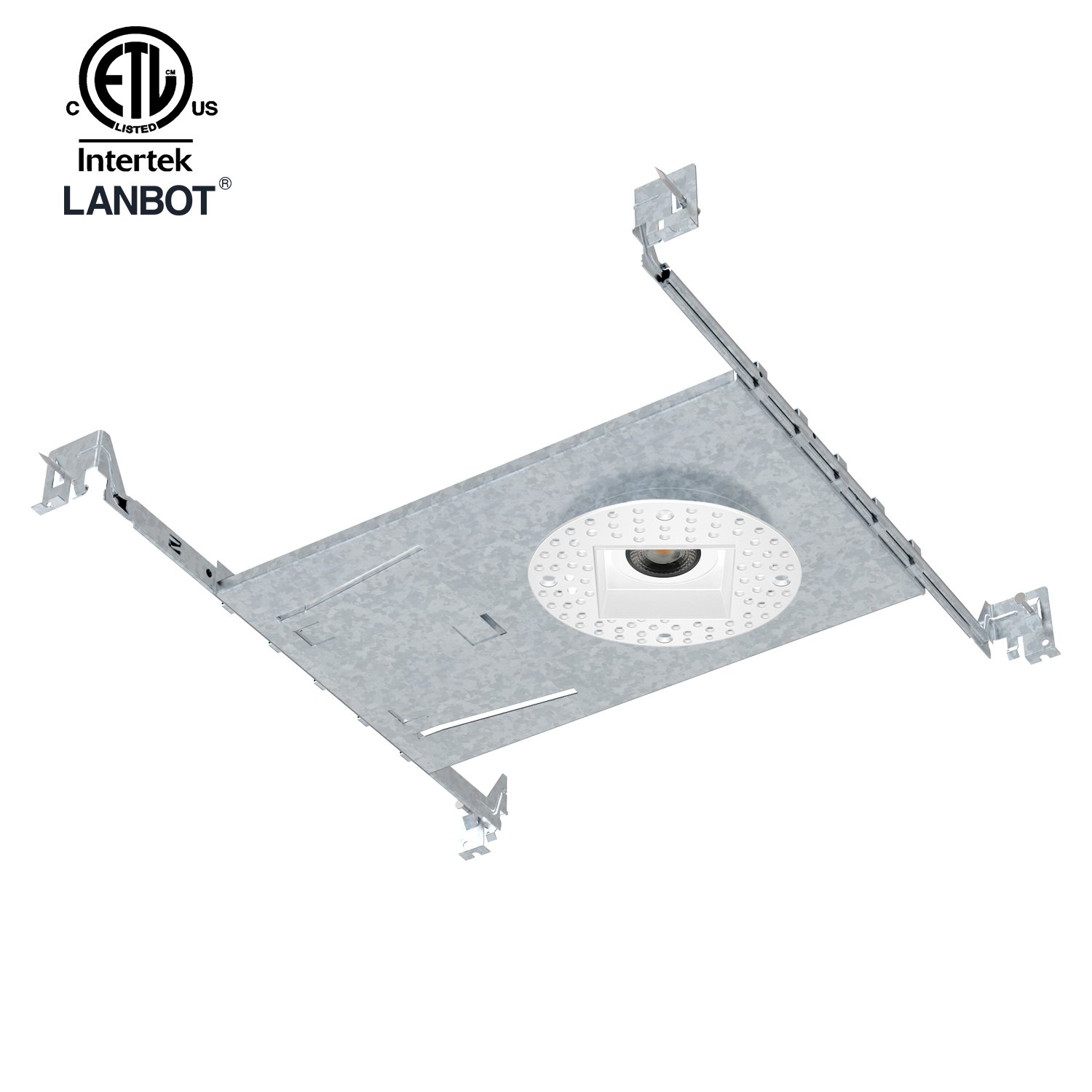 ETL 3 Inch Trimless Plaster Downlight, 347v, IC Rated, Airtight Recessed With Junction Box for USA and Canada Market