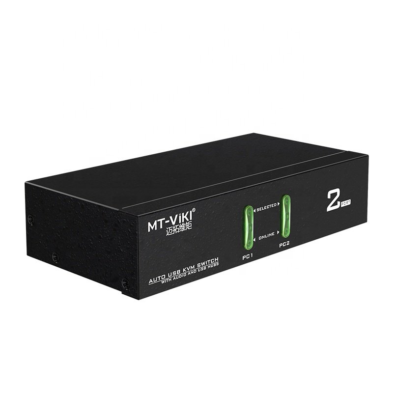 Mt-Viki 1920*1440 Auto 2 Port Audio Stereo Usb Kvm Switch Vga With Mike and Usb Hub Port