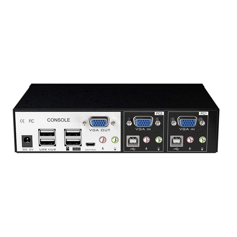 Mt-Viki 1920*1440 Auto 2 Port Audio Stereo Usb Kvm Switch Vga With Mike and Usb Hub Port