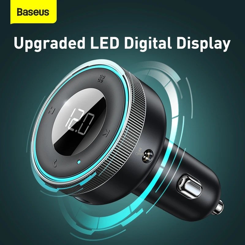 Baseu s Car Kit FM Transmitter Wireless Bluetooth 5.0 USB Fast Charger Auto Aux Radio Mp3 Player Music Hands-Free 18W Type-C