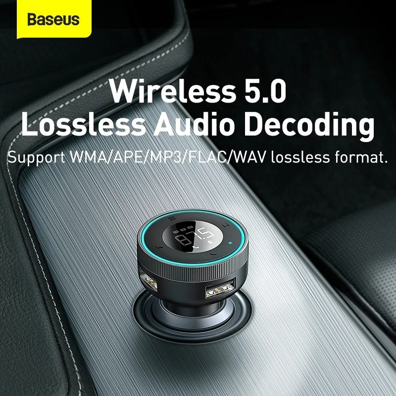 Baseu s Car Kit FM Transmitter Wireless Bluetooth 5.0 USB Fast Charger Auto Aux Radio Mp3 Player Music Hands-Free 18W Type-C
