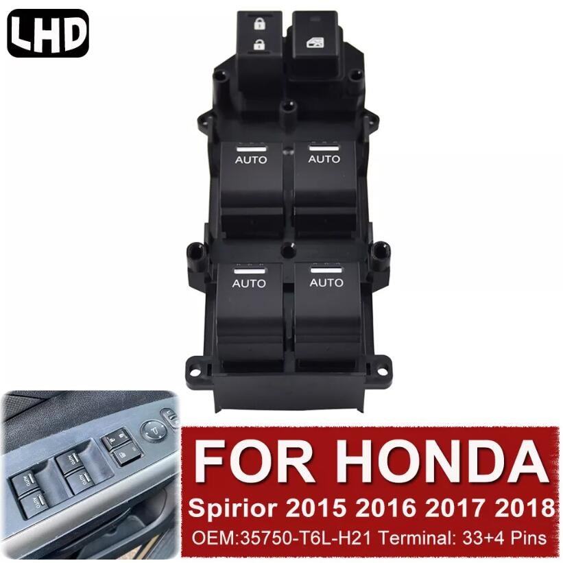Sorghum 35750-T6L-H21 Front Left Side Electric Power Window Control Switch for Honda Spirior 2015 2016 2017 2018