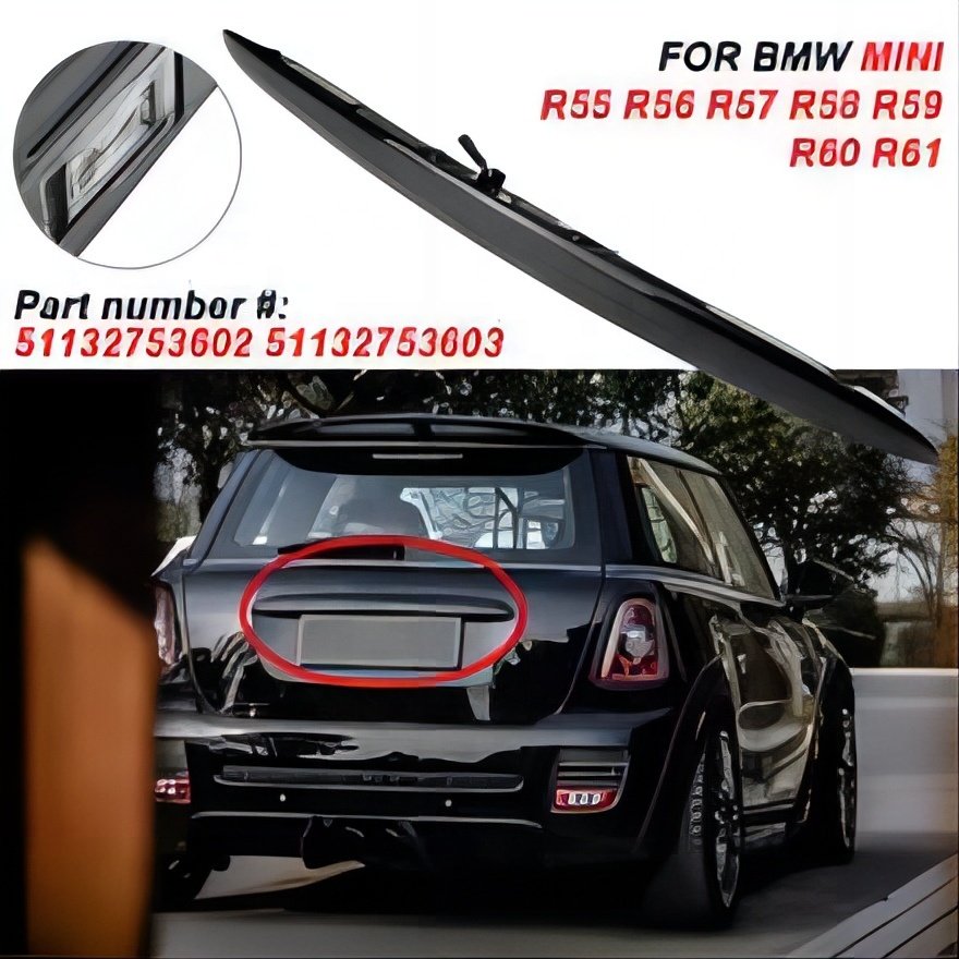 New 51132753603 Chrome Hatch Rear Trunk Handle Replacement Compatible with B-MW Mini Cooper R55 R56 R57 R58 R59 Tail Gate Handle