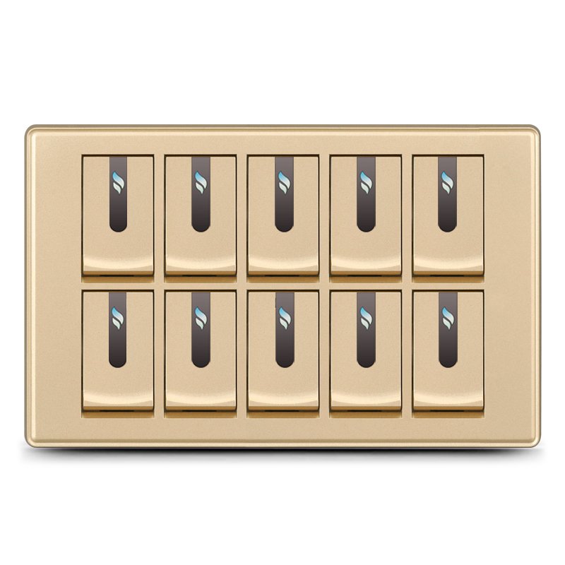 Factory Supplier Nepal 8 Gang Switch With Double 2 Pin Socket Panel