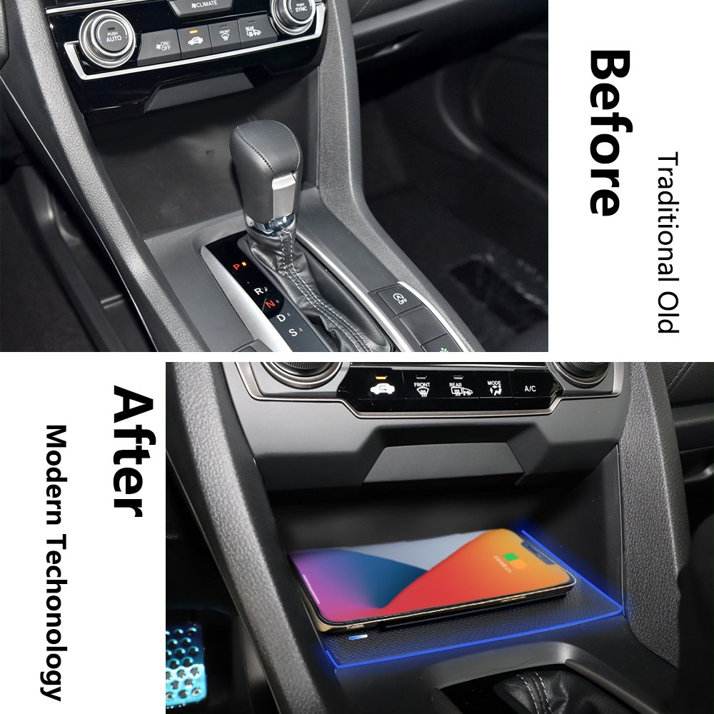 Car Wireless Charger for 2017-2020 for Honda Civic - Qi Fast Charging Pad