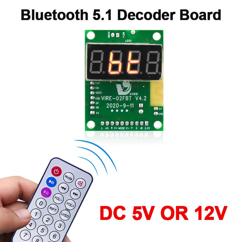 VIRE Mini Mp3 Player Bluetooth Audio Fm Kit Usb Mp3 Player Decoder Module
