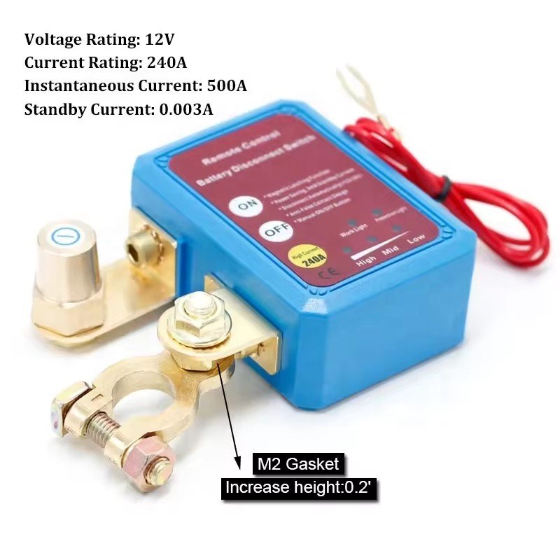 Remote Marine Car Auto 240A Battery Disconnect Switch Power Saving Remote Control Relay Switch Magnetic Latching for Truck