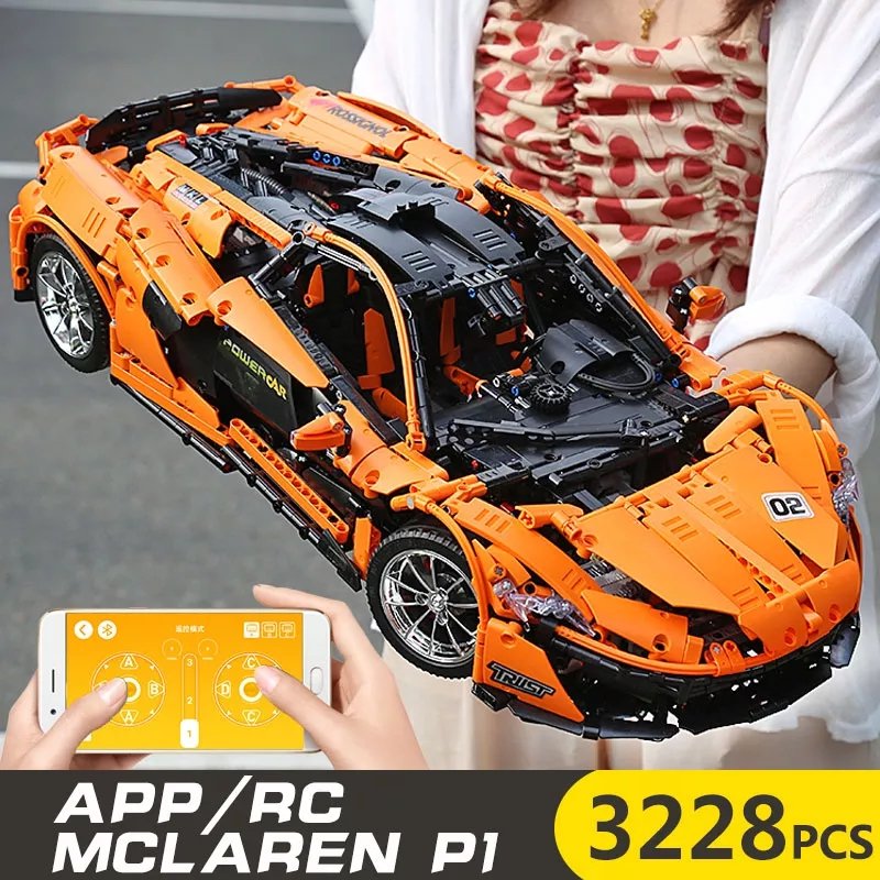 Mould King 13090SD Technology Racing Car Kits and Engineering Toy P1 Hypercar Building Blocks Sports Car Building Blocks