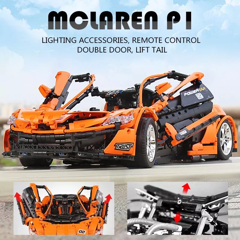 Mould King 13090SD Technology Racing Car Kits and Engineering Toy P1 Hypercar Building Blocks Sports Car Building Blocks