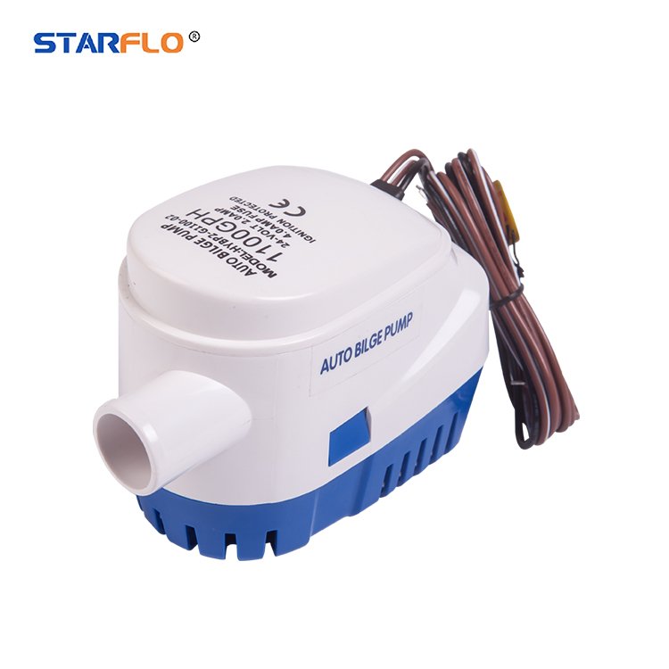 STARFLO 1100GPH 24v Dc Mini Submersible Marine Automatic Bilge Pump Auto Switch Small Boat Bilge Pump for Saltwater Freshwater