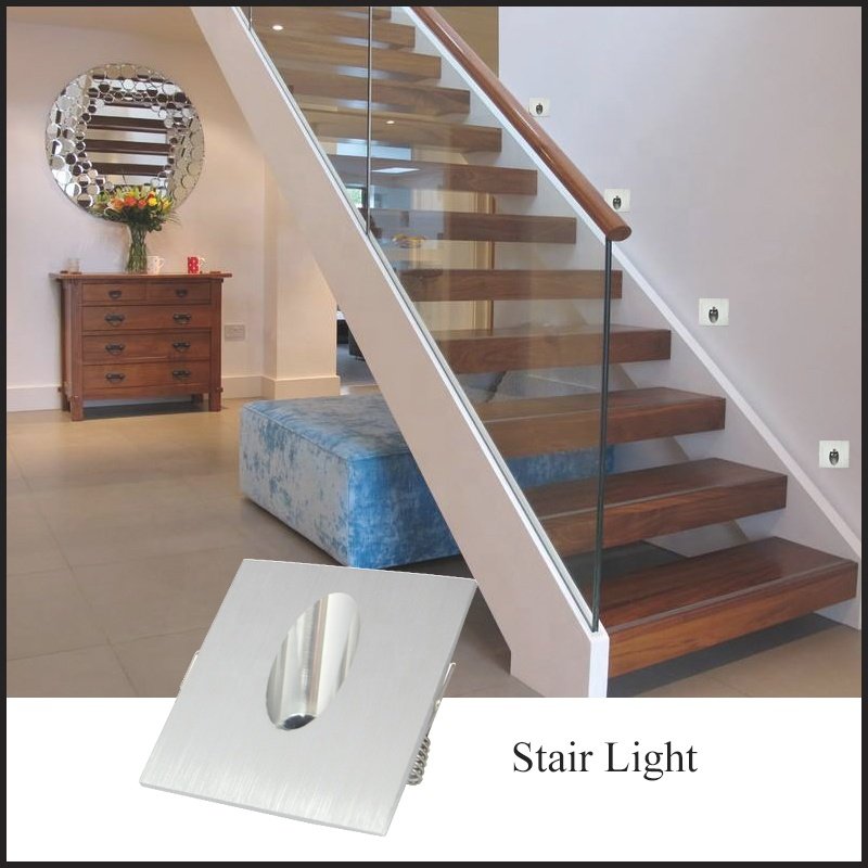 1w 3w Recessed LED Stair Light Indoor Corner Wall Light Stairs Step Stairway Hallway Staircase Lamp AC85-265V