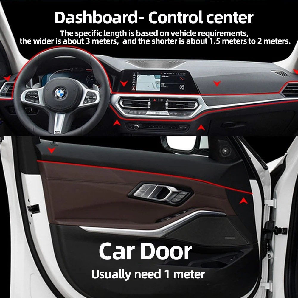 PMMA Optic Fiber Cable Side Glow Kit Under Car Dash Lighting Remote App Control Home Car DIY RGB Interior Led Fiber Optic Lights
