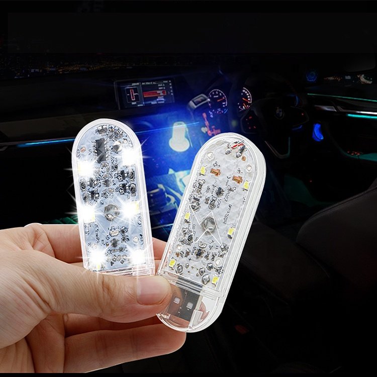 Voice Control Car Interior LED Atmosphere Sensor Light USB Rechargeable Auto Wireless Touch Switch Ambient Lamp Night Wireless
