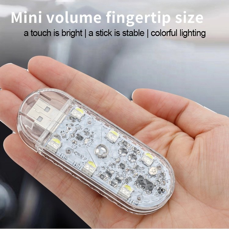 Voice Control Car Interior LED Atmosphere Sensor Light USB Rechargeable Auto Wireless Touch Switch Ambient Lamp Night Wireless
