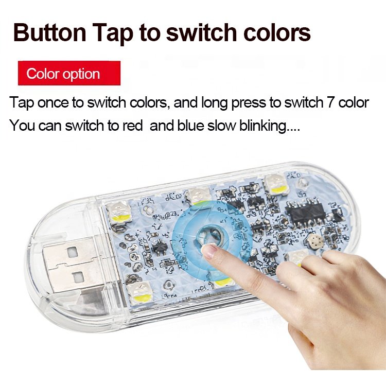 Voice Control Car Interior LED Atmosphere Sensor Light USB Rechargeable Auto Wireless Touch Switch Ambient Lamp Night Wireless