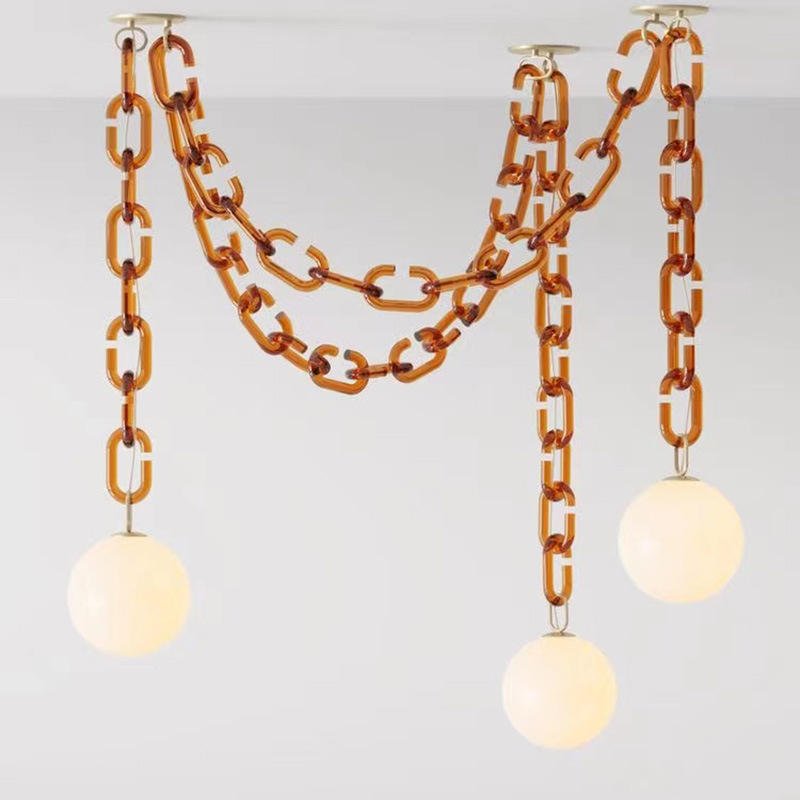 Hot Personality Modern Living Room Clothing Store Pendant Light Restaurant Nordic Minimalist Glass Ball Creative Chandelier