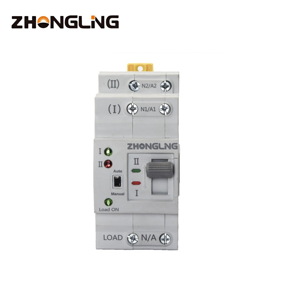 ZHONGLING Dual Power ATS Transfer Switch 63A 2 Poles Small Automatic Switch 63A G2R-63 2P for Genset Generator Part