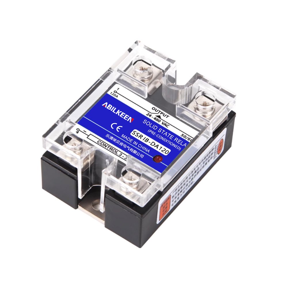 ABILKEEN 120A Output Current Single Phase SSR DC Power Control AC Power Contactless Electronic Switch Solid State Relay