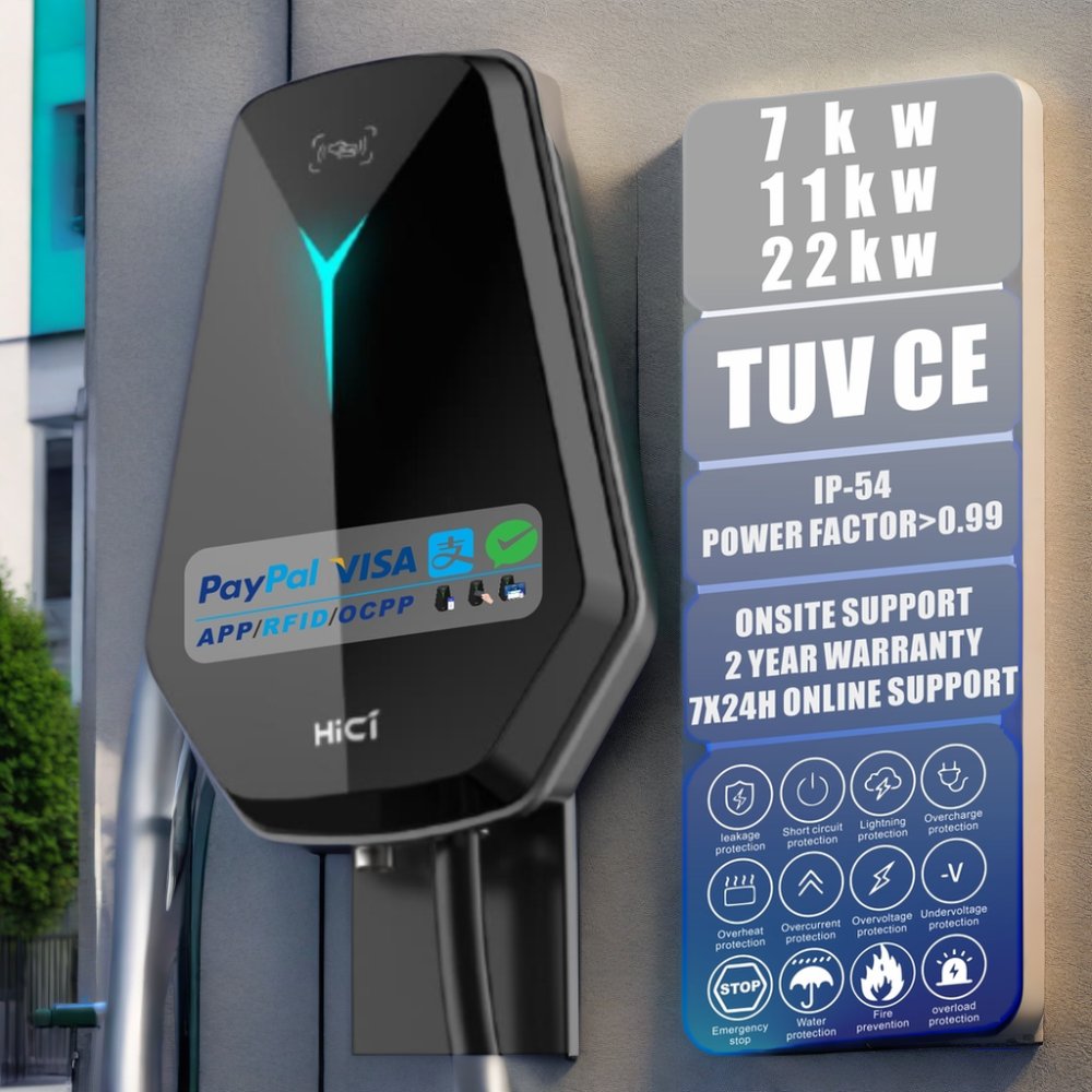 OCPP 2.0.1 ISO15118 Plug and Charge Floor-mounted APP Control Wifi RFID AC Electric Car EV Charger Type 2 Charging Stations