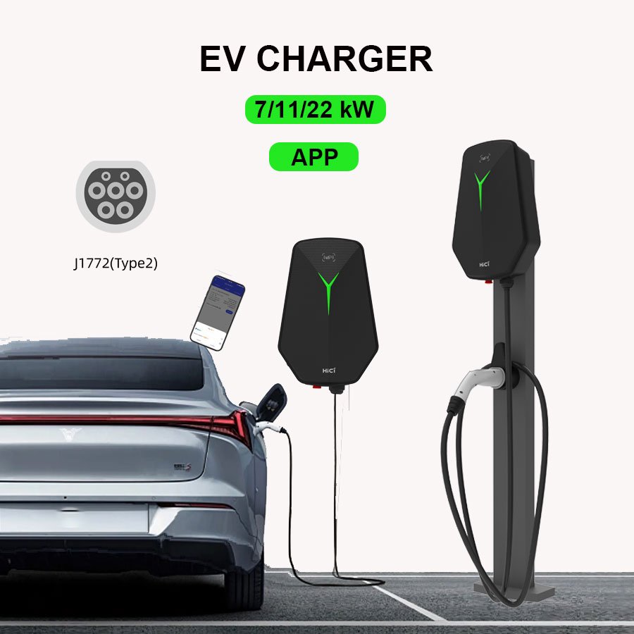 OCPP 2.0.1 ISO15118 Plug and Charge Floor-mounted APP Control Wifi RFID AC Electric Car EV Charger Type 2 Charging Stations