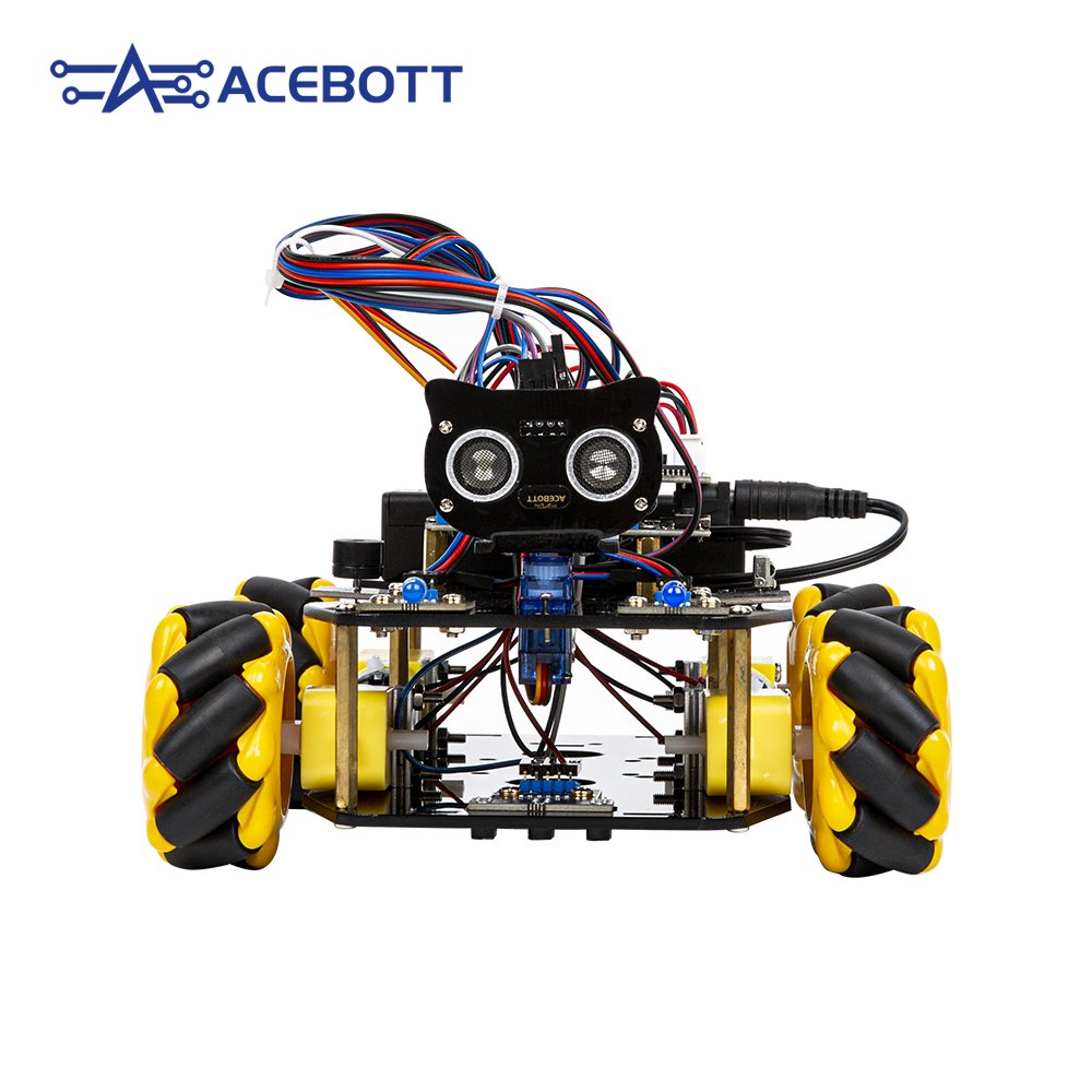 ACEBOTT ESP32 IoT WiFi Wheel Programmable Obstacle Avoidance Tracking Scratch Coding Starter Smart Robot Car kit for Arduino