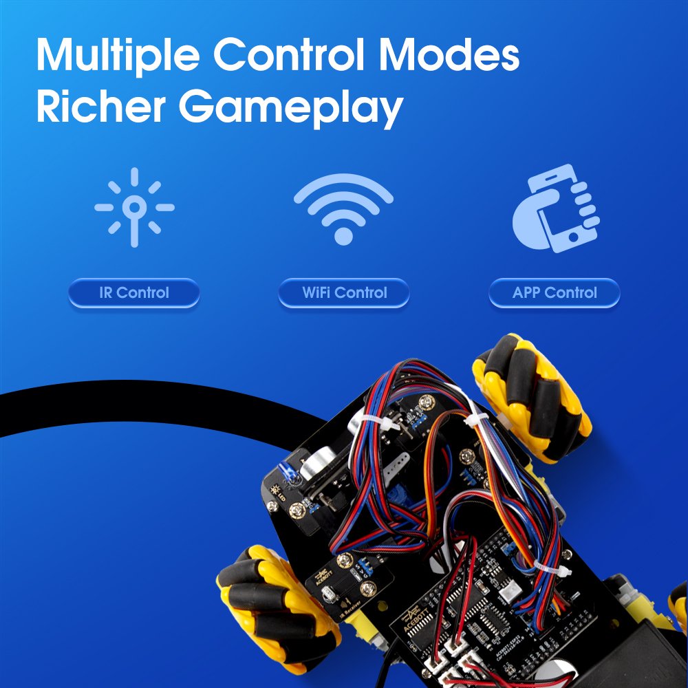 ACEBOTT ESP32 IoT WiFi Wheel Programmable Obstacle Avoidance Tracking Scratch Coding Starter Smart Robot Car kit for Arduino