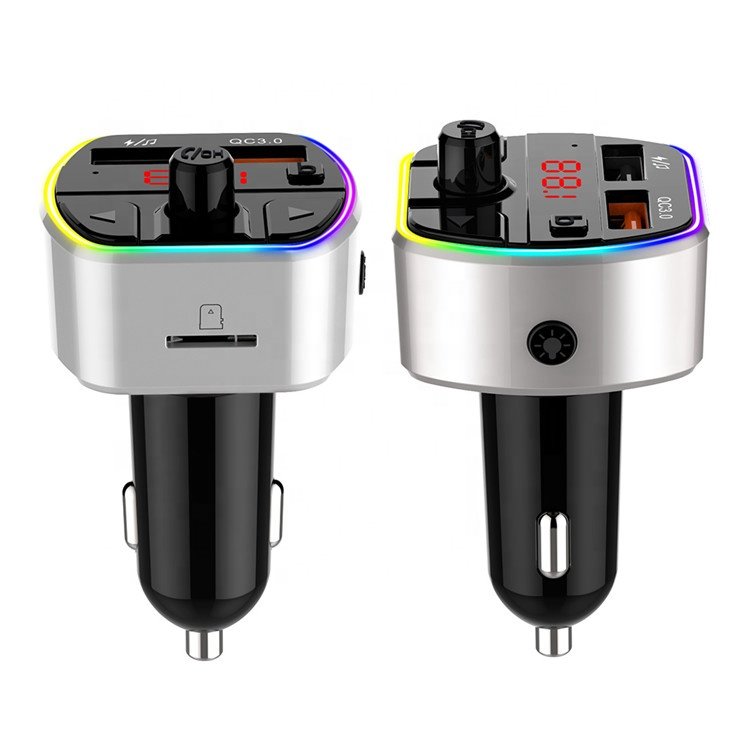 New Arrival QC3.0 Quick Charge Wireless Mp3 Player Car Bluetooth 5.0 Handsfree Kit Car Fm Transmitter