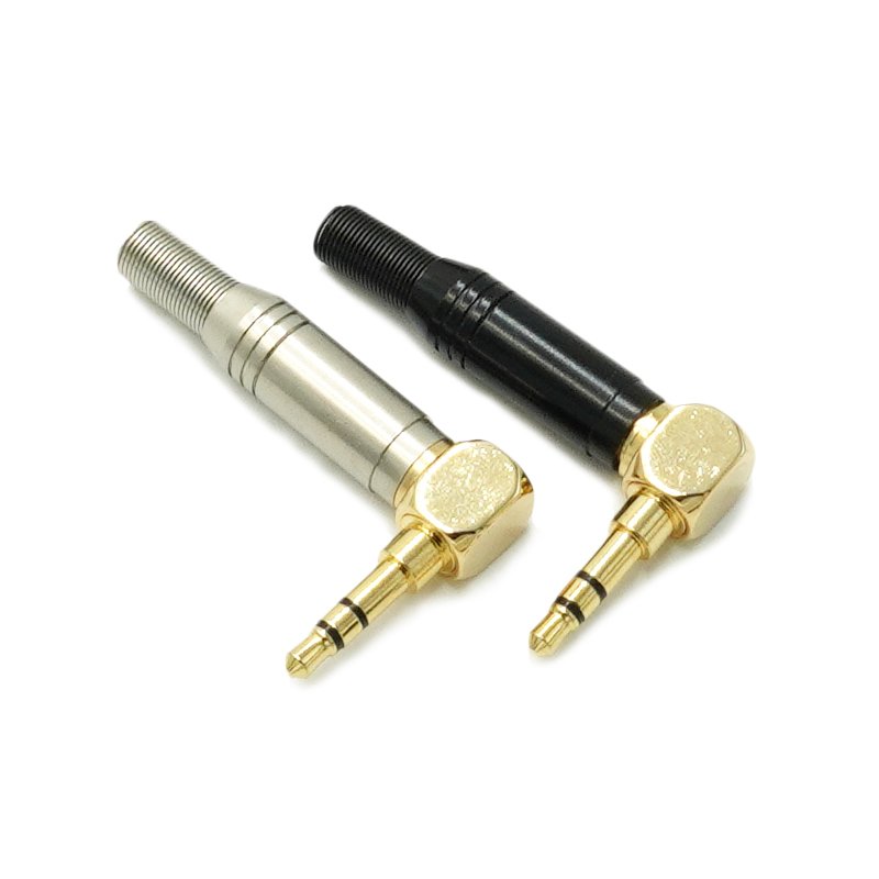 PRATT High Quality Right Angle 3.5mm Stereo Audio Jack Plug Connector Audio Plug