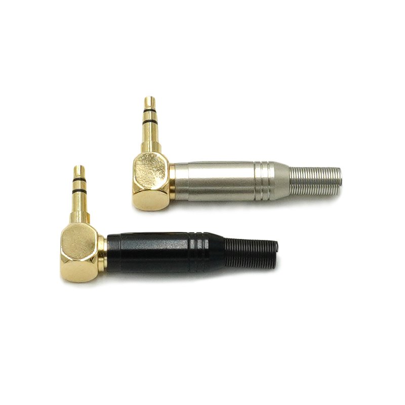 PRATT High Quality Right Angle 3.5mm Stereo Audio Jack Plug Connector Audio Plug