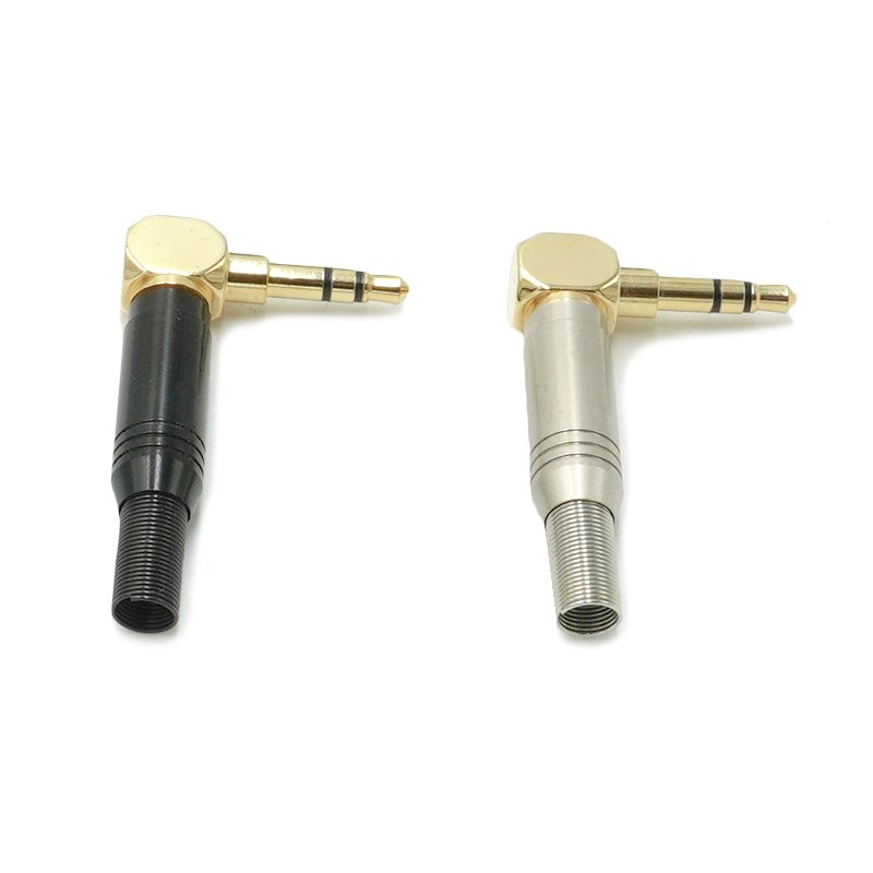 PRATT High Quality Right Angle 3.5mm Stereo Audio Jack Plug Connector Audio Plug