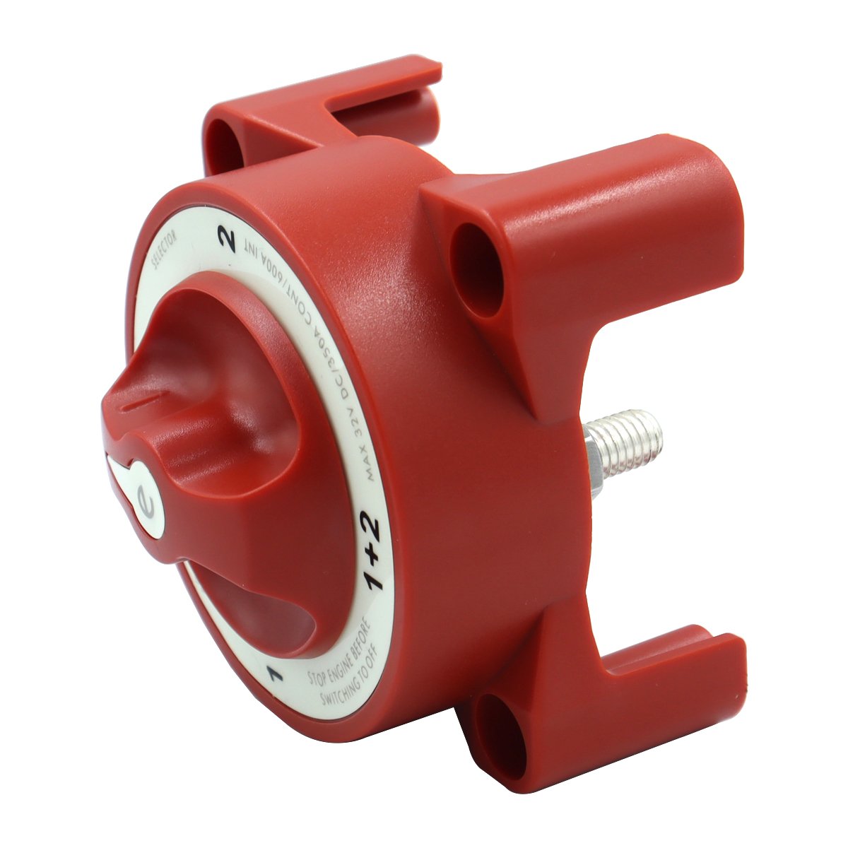Blue Sea Systems 9001E E-Series Battery Switch, 350A Selector 4 Position, Red