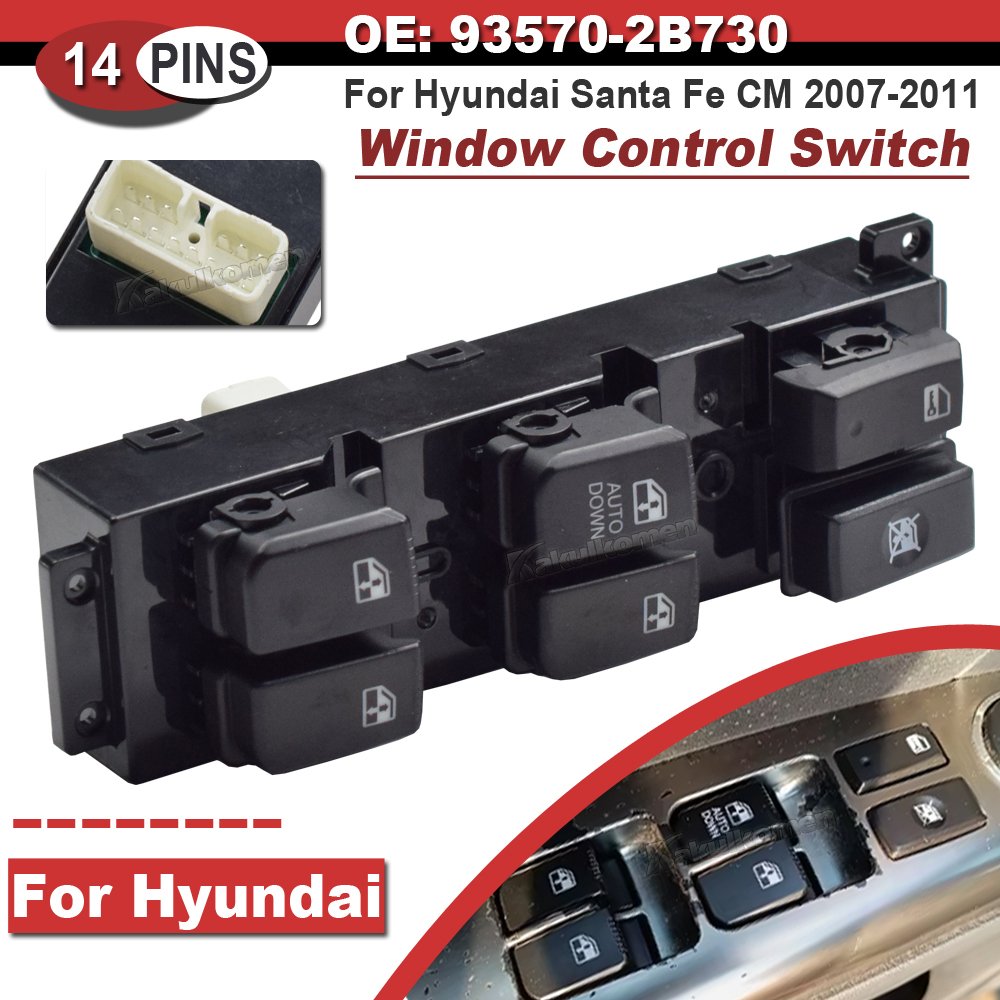Window Power Switch Button for Hyundai Santa Fe CM 2007-2011 Car Accessories 93570-2B000S4 83570-2B70054 93570-2B140 93570-2B730