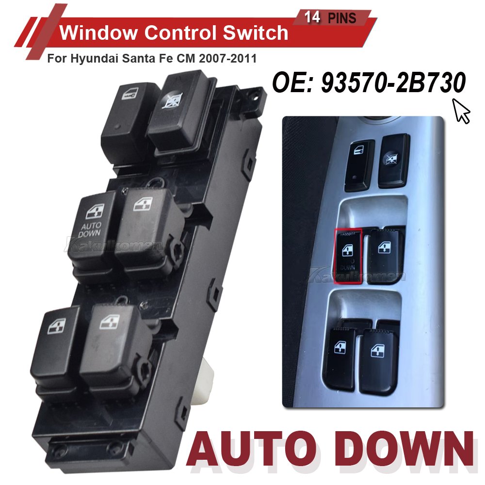 Window Power Switch Button for Hyundai Santa Fe CM 2007-2011 Car Accessories 93570-2B000S4 83570-2B70054 93570-2B140 93570-2B730