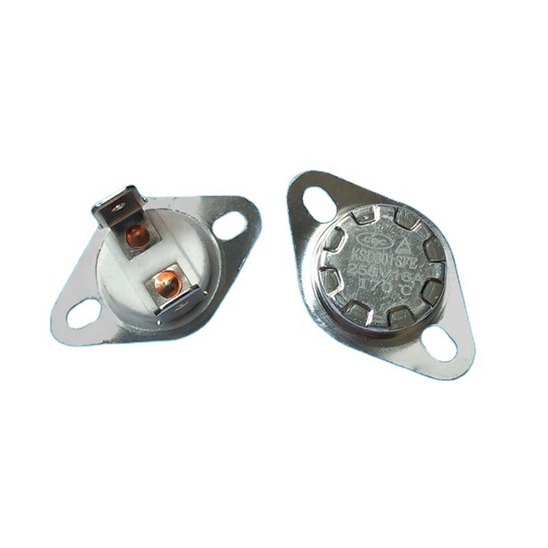 KSD301 Series Ceramic Fixed Ring Bimetallic Automatic Reset Thermal Cutoff Switch Thermostat