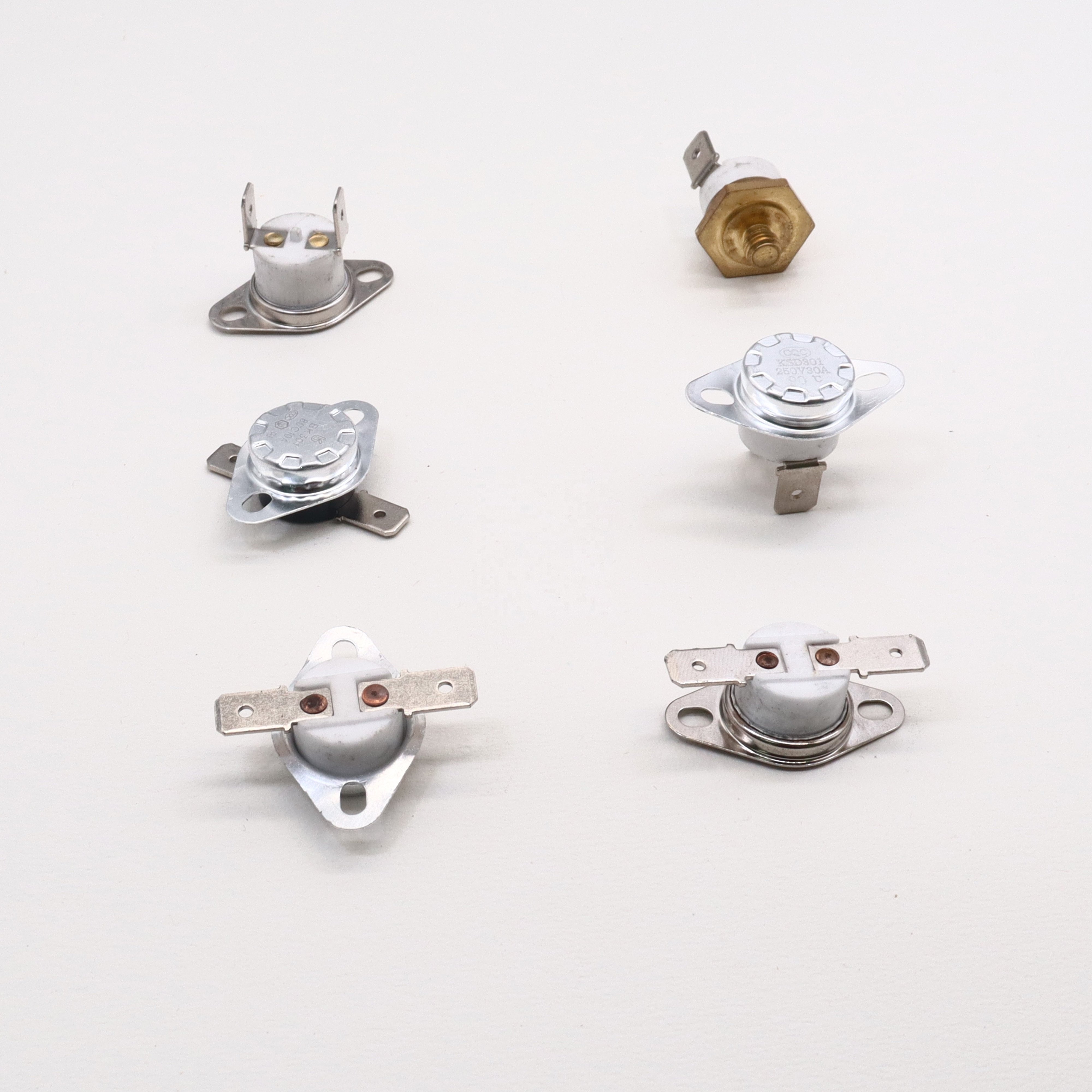 KSD301 Series Ceramic Fixed Ring Bimetallic Automatic Reset Thermal Cutoff Switch Thermostat