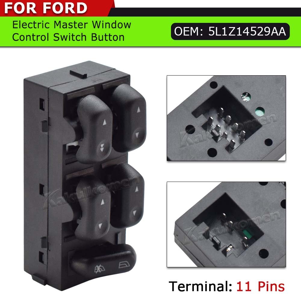 NEVOSA 5L1Z14529AA Car Window Master Switch Button for Ford F150 Crown Victoria Expedition Lincoln Mark LT Mercury Grand Marquis