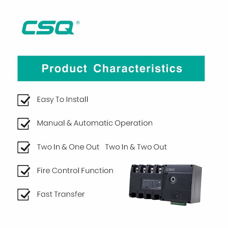 CSQ 500a Ats Switch Automatic Transfer 4 Polos 630a 400 Amp Power Generator Auto Transfer Switch