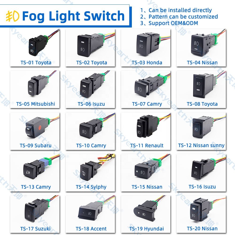 Fog Lamp 12V Switch Auto Switch for Fog Lights Toyota Prius