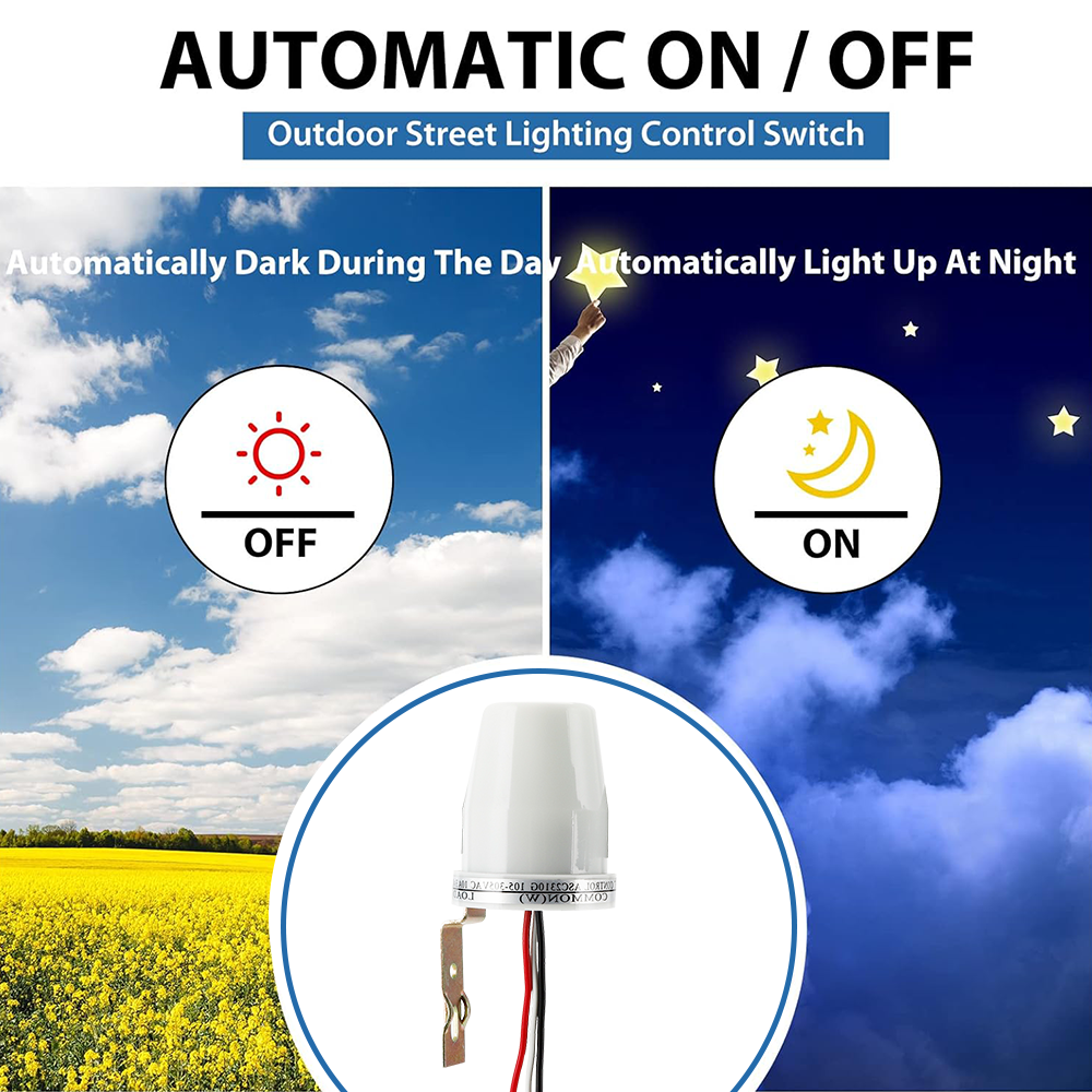 CNRIYA High Quality 16A Street Light Rainproof Light-control Auto Switch Adjustable Photocell Sensor Street Lamp Switch