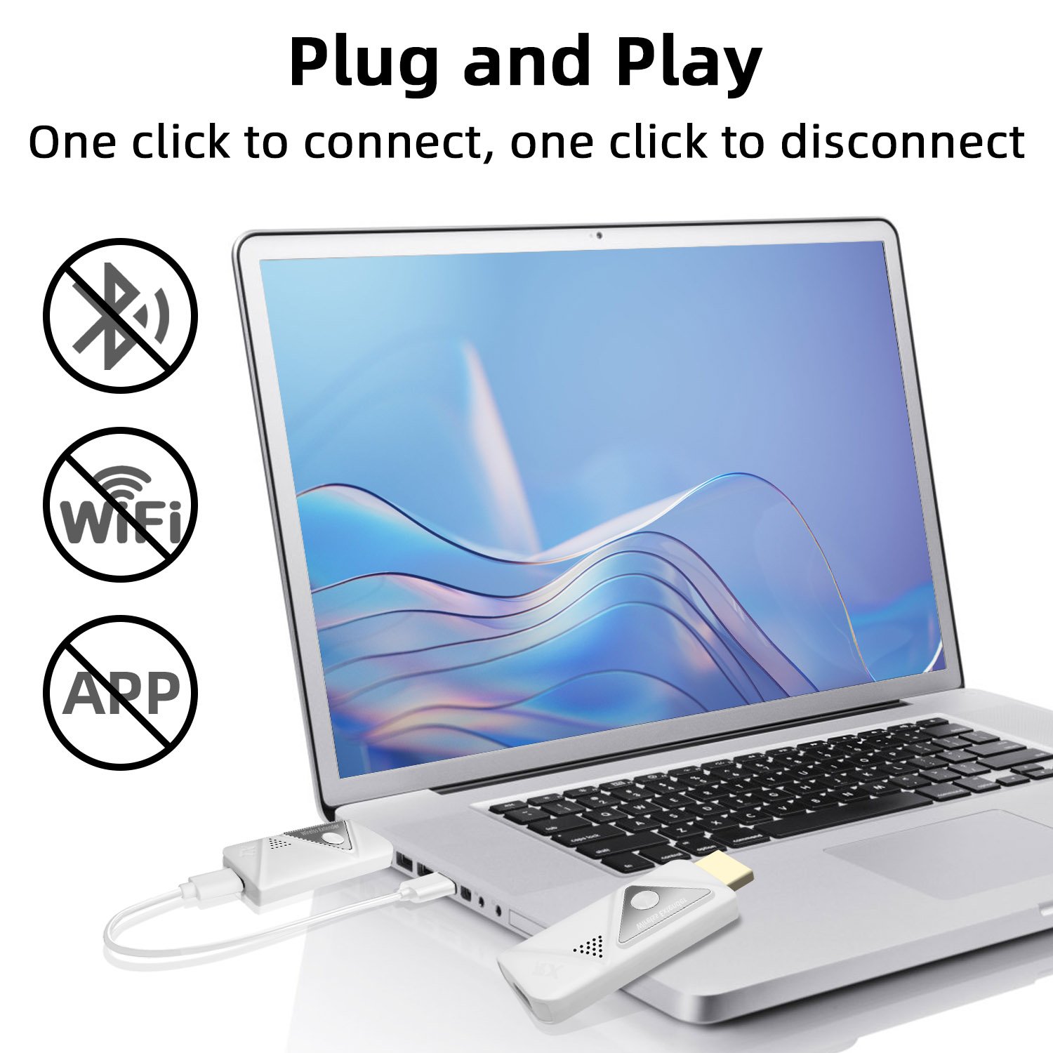 Portable Wireless HD-MI Transmitter and Receiver HD-MI Extender 98FT/30M 1080P Kit Plug Compact Design Takes up Little Space