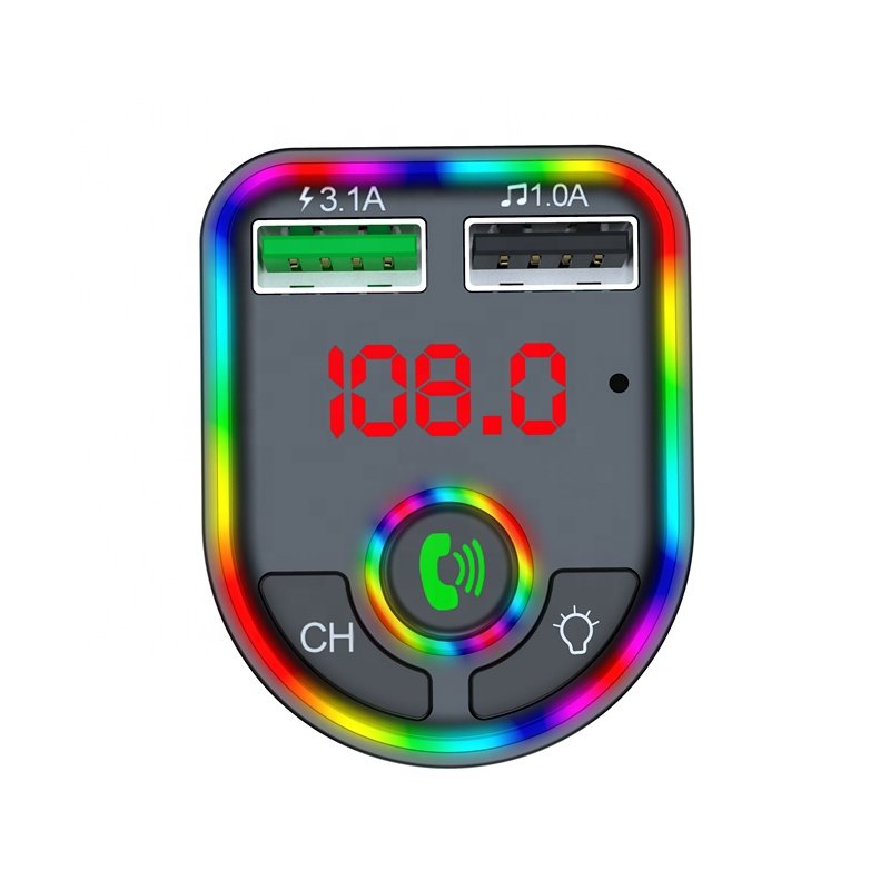 2021 New Product Blue Tooth FM Transmitter for Car Wireless Bluetooth FM Audio Adapter Music Player Car Kit with LED Backlit