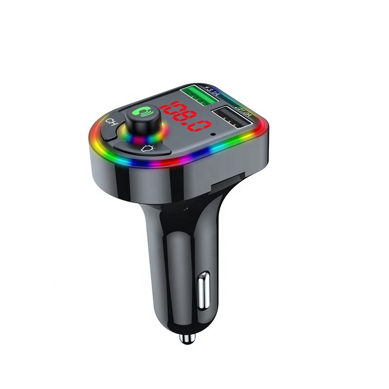 2021 New Product Blue Tooth FM Transmitter for Car Wireless Bluetooth FM Audio Adapter Music Player Car Kit with LED Backlit