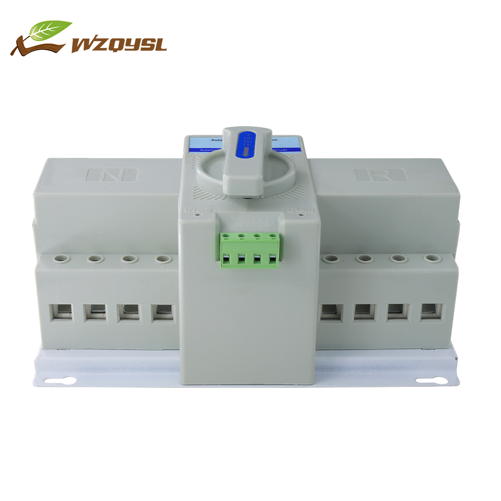 WZQY PC Ats Automatic Dual Power Transfer Switch 2p Wifi Double Throw Switch Ats 2p 100 Amp 100A CE ISO CB ROHS OEM ODM